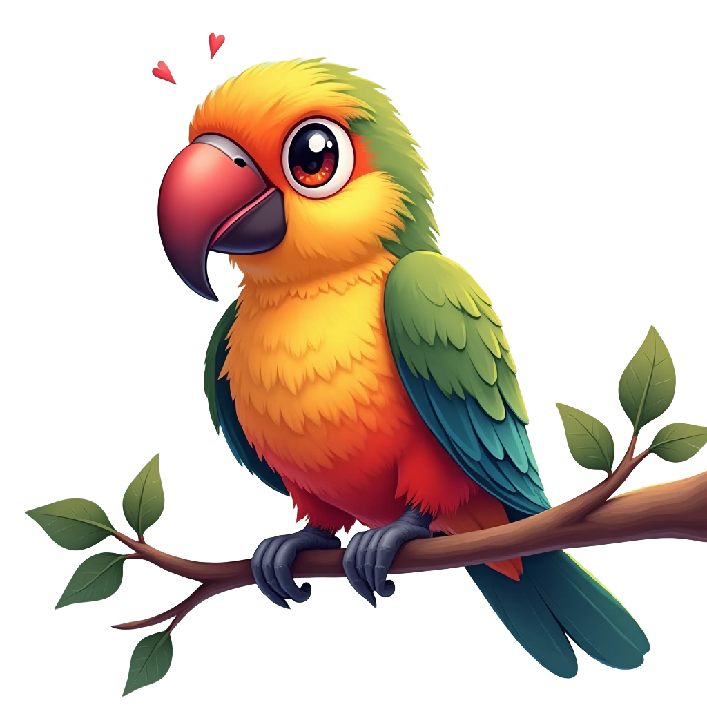 Colorful Parrot Perched on a Branch